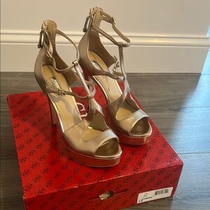 Elegant Bronze High Heel Sandals
